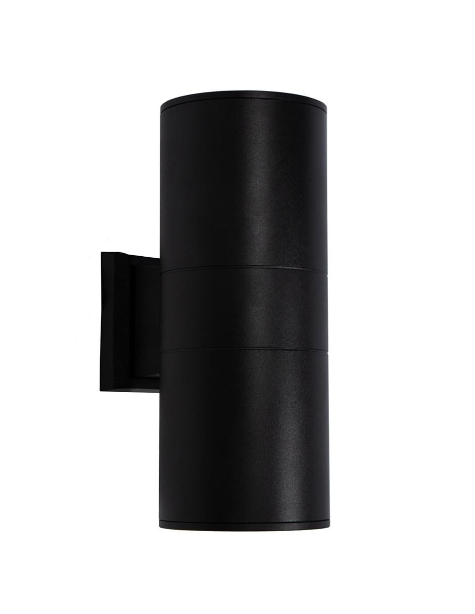 Aplique de pared exterior Cilíndrico negro 100W E27 2 Luces 3