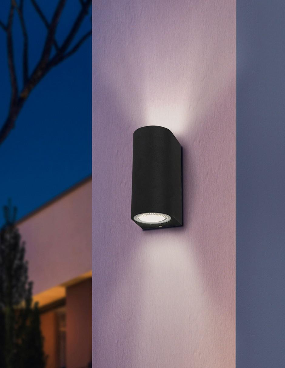Aplique de pared exterior negro Moderno 3E 2 LED 2