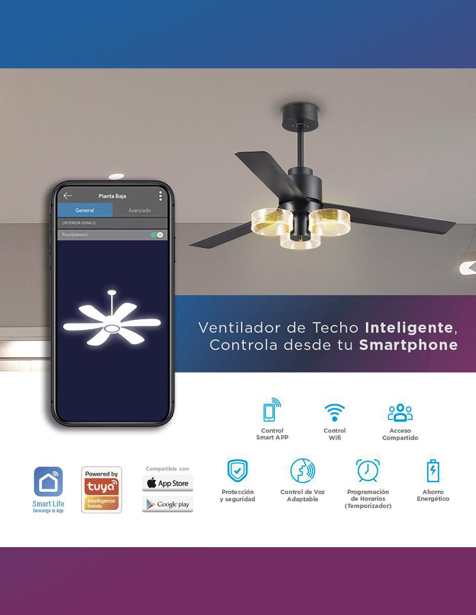 Ventilador de techo con control remoto 6 velocidades 3