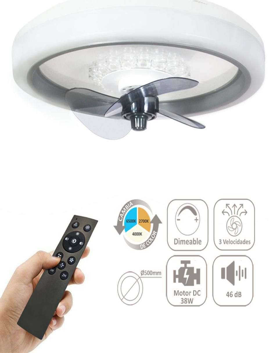 Ventilador de techo con control remoto 3 velocidades
