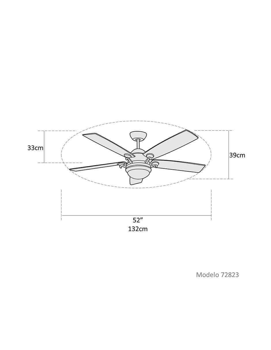 Ventilador de techo con control remoto 3 velocidades 4