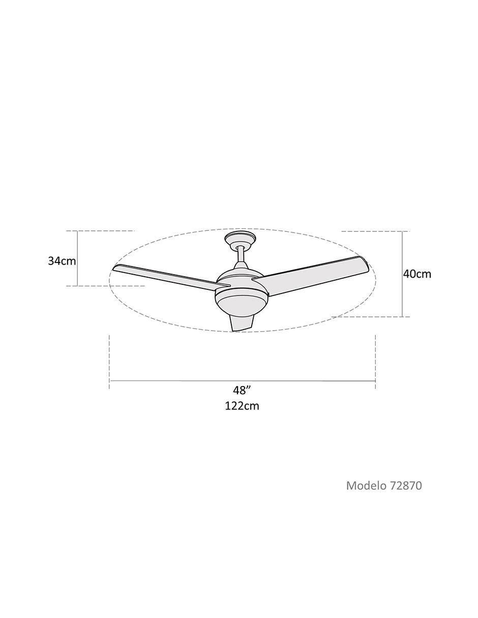 Ventilador de techo con control remoto 3 velocidades 5