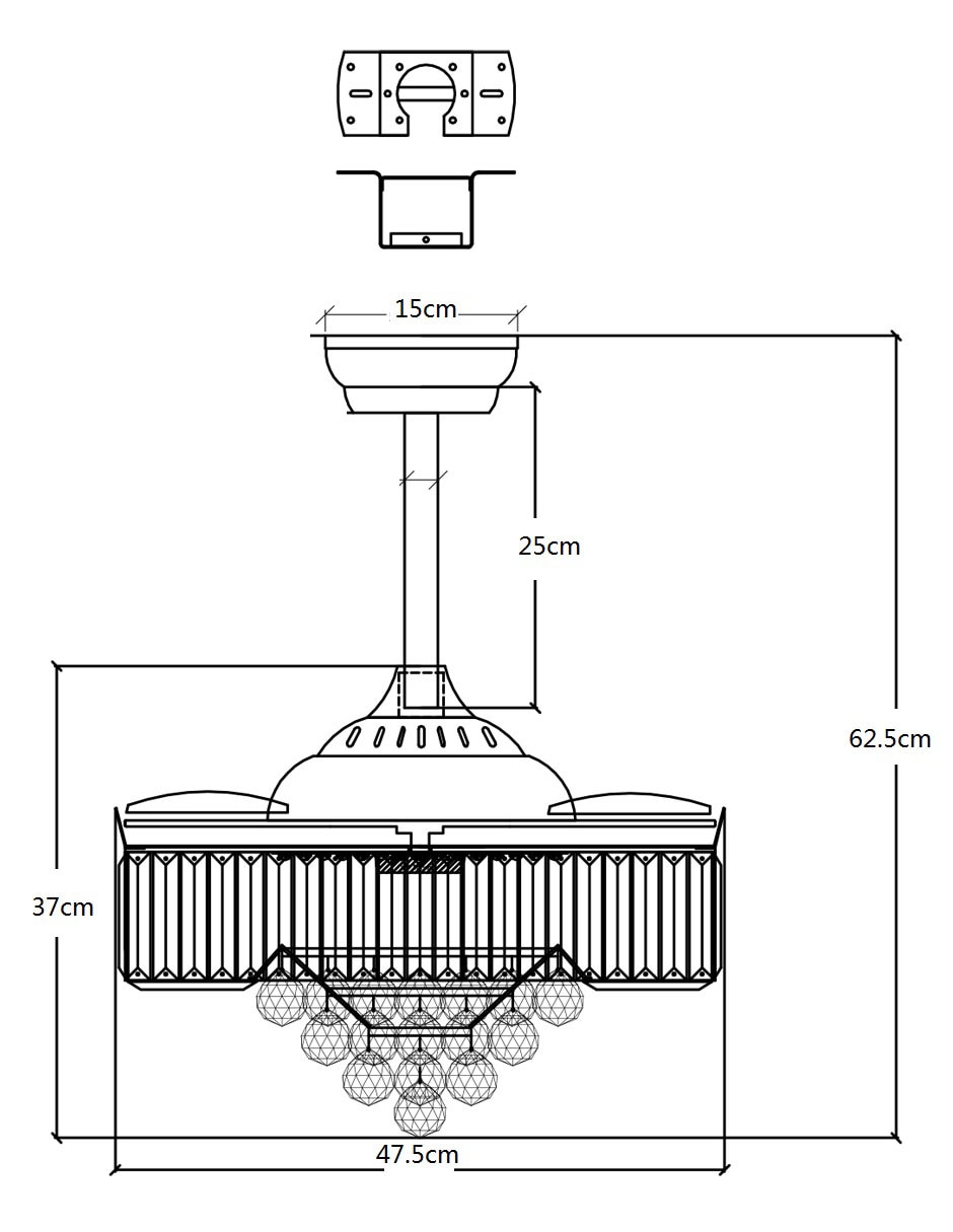 Ventilador de techo con control remoto 6 velocidades 6