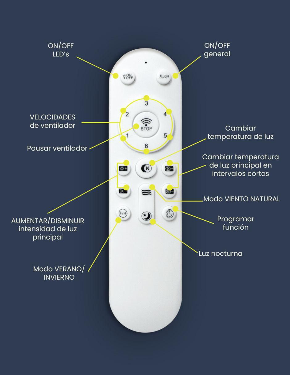 Ventilador de techo Mil Luces 6 velocidades