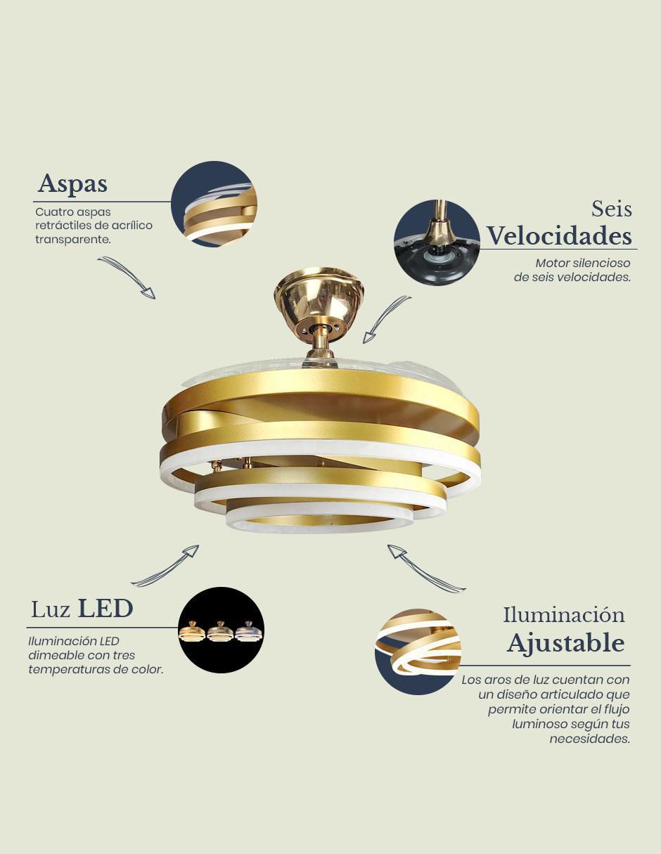 Ventilador de techo Mil Luces 6 velocidades