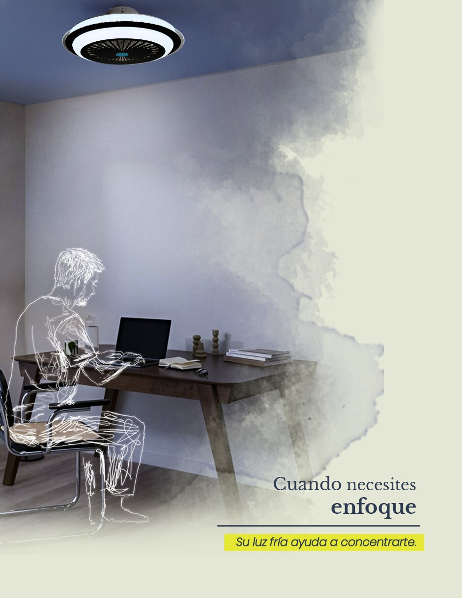 Ventilador de techo mil luces con control remoto 6 velocidades