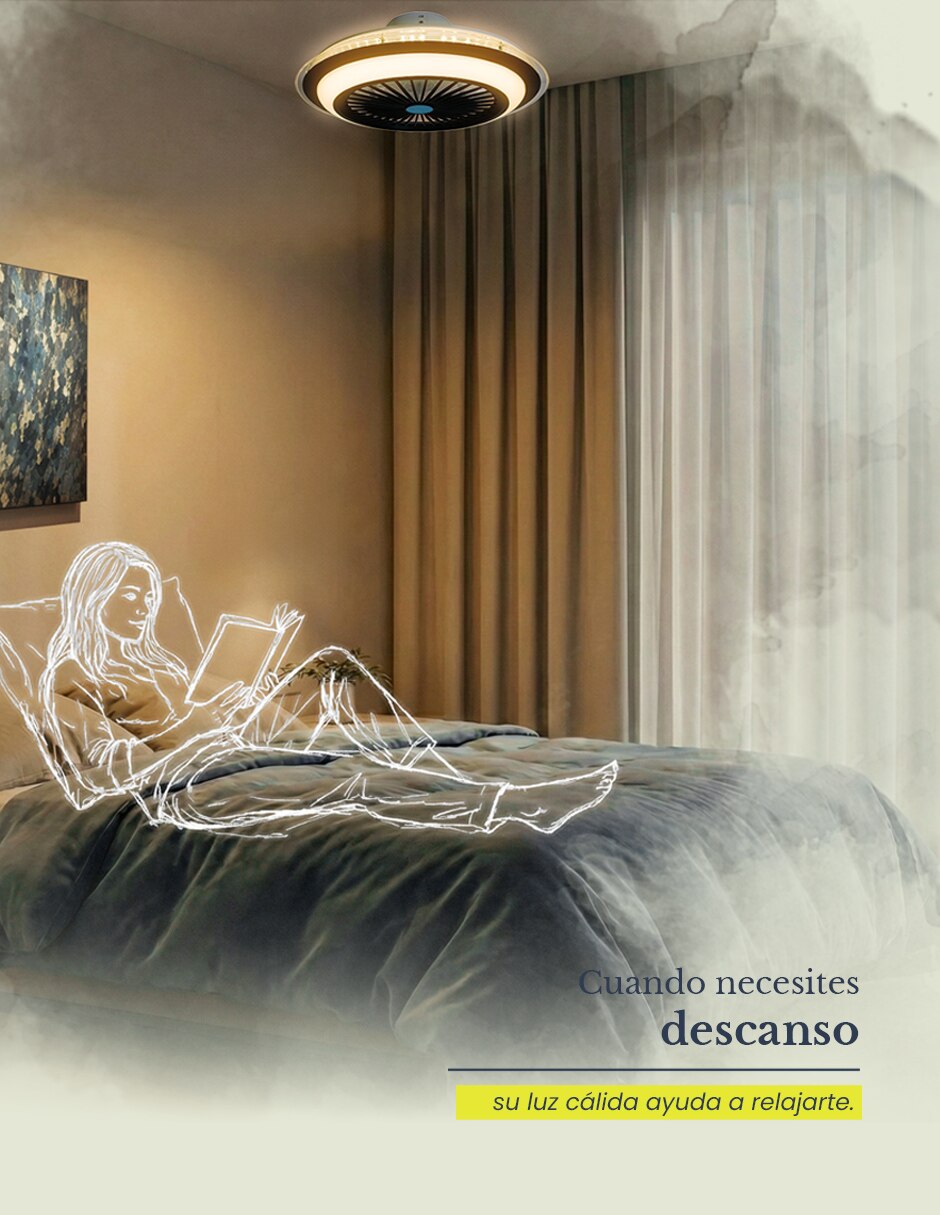 Ventilador de techo mil luces con control remoto 6 velocidades