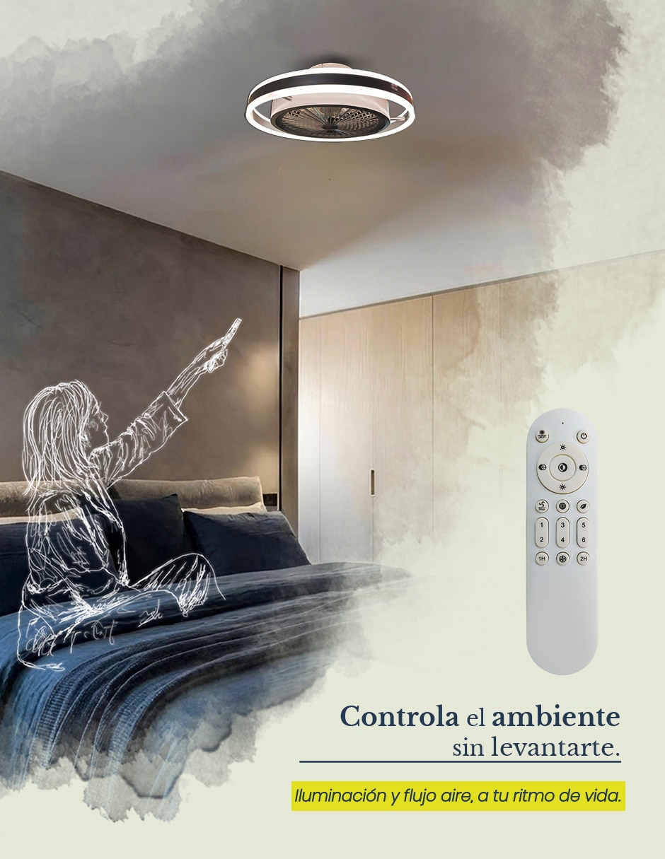 Ventilador de techo Mil Luces con control remoto 6 velocidades