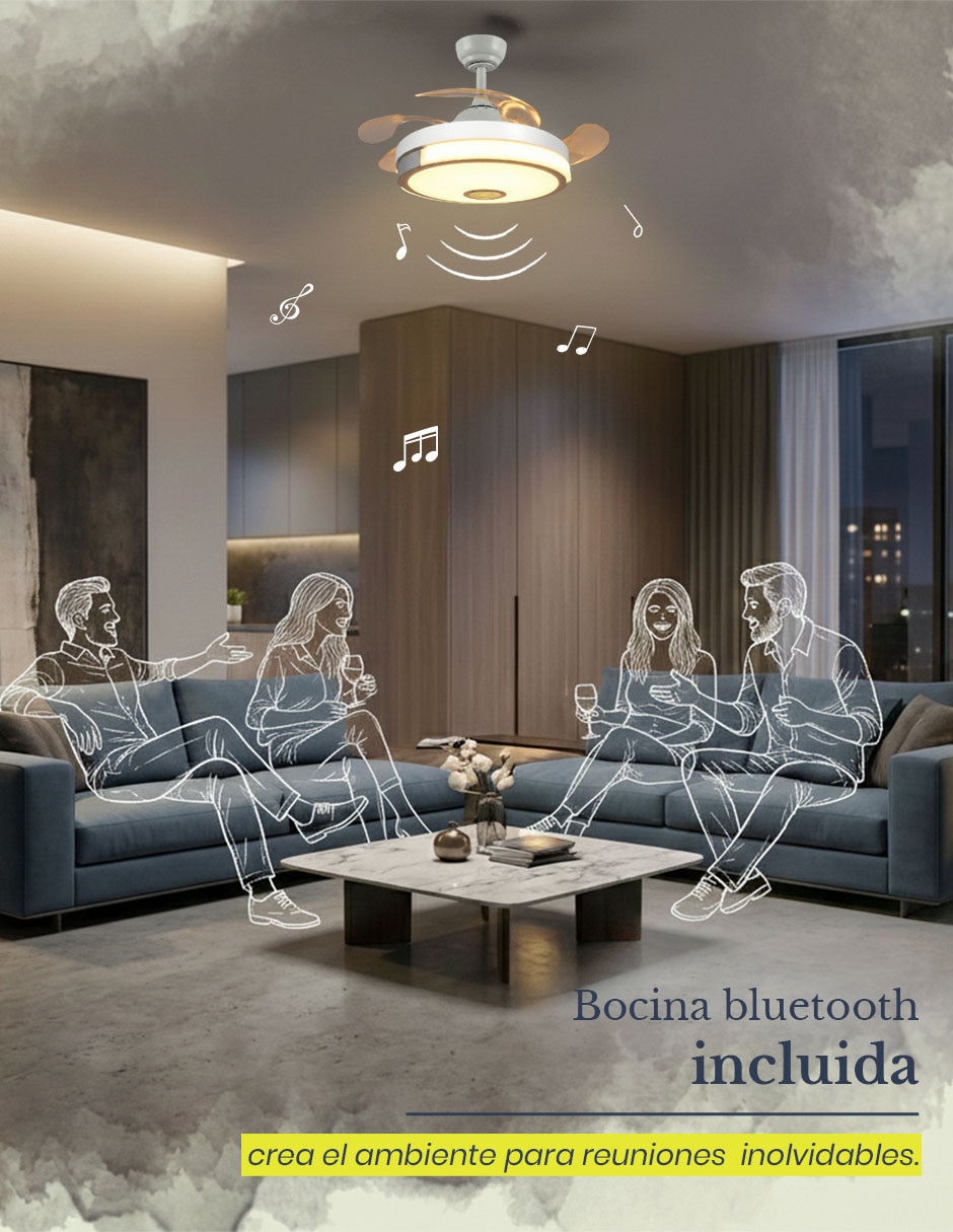 Ventilador de techo Mil Luces con control remoto 6 velocidades