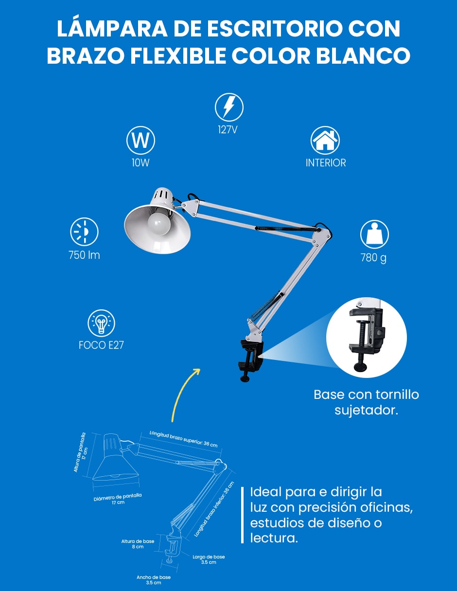 Lámpara de escritorio incandescente mil luces