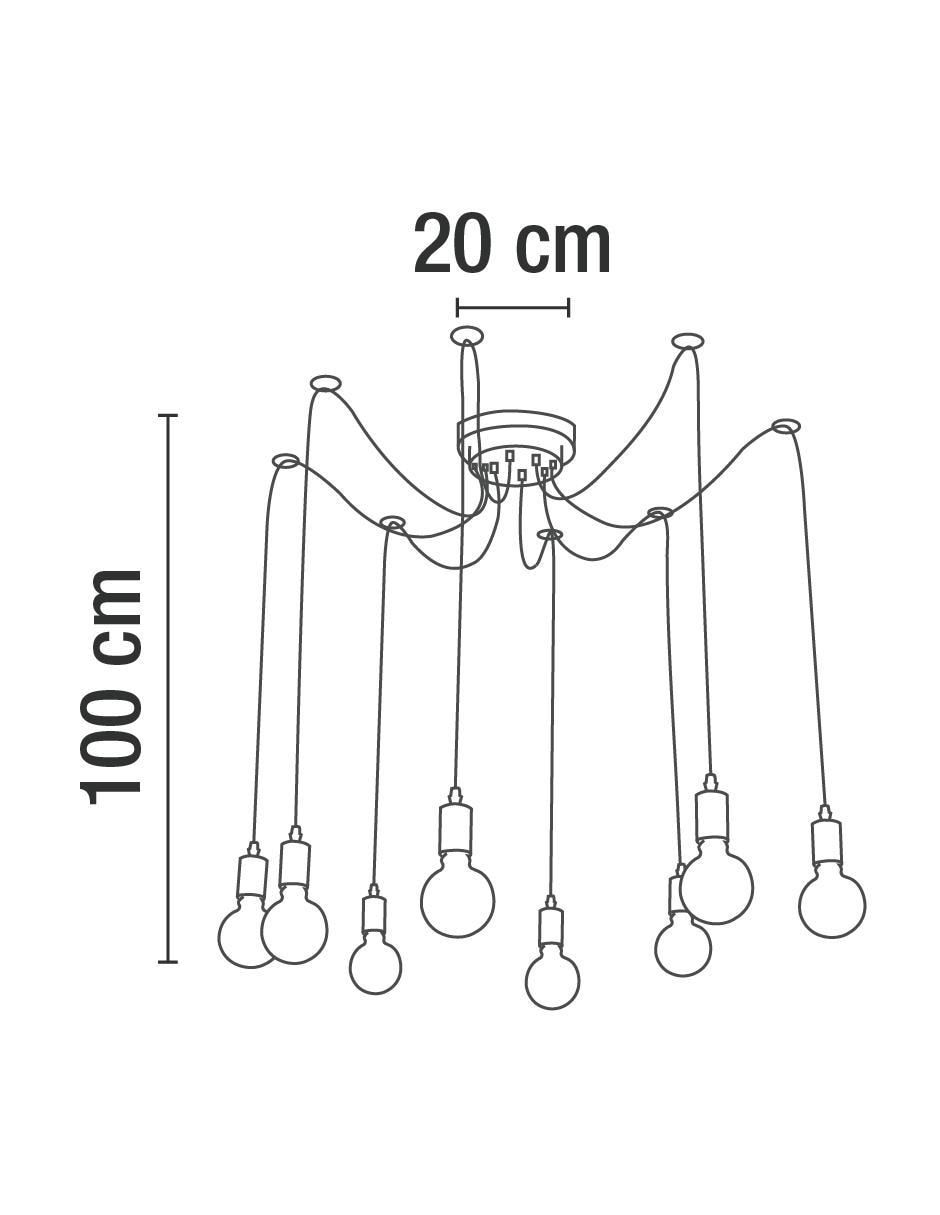 Lámpara colgante incandescente y led 5