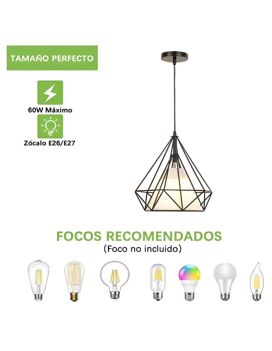 Lámpara colgante incandescente y led 8