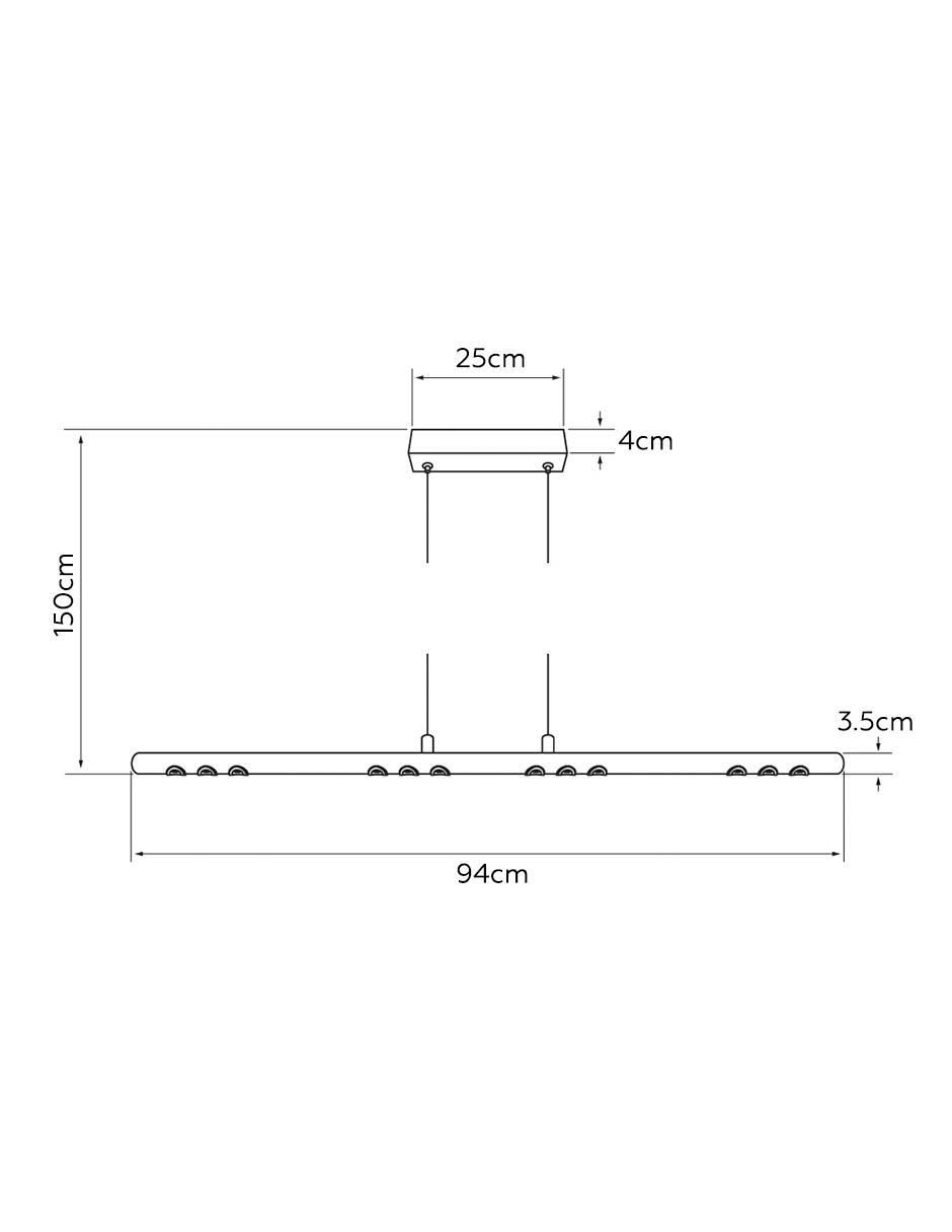 Lámpara colgante led Zubene V 9