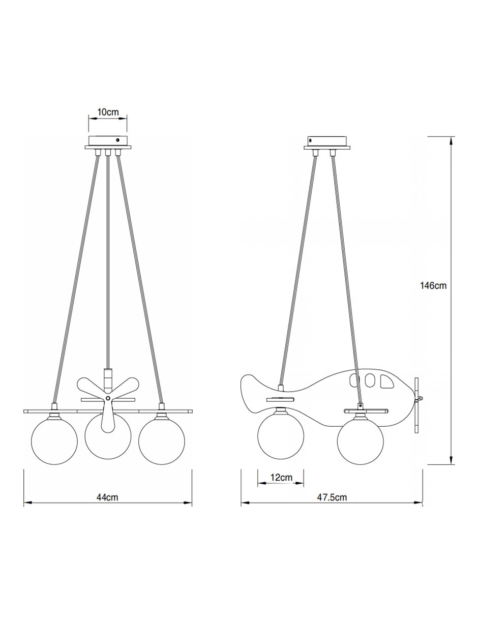 Lampara colgante led avion 8
