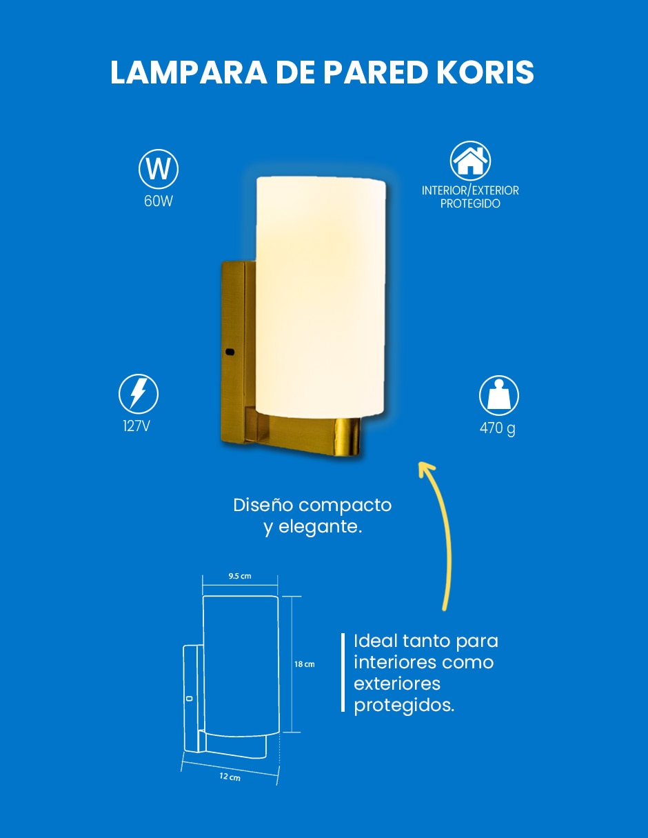 Lámpara de pared Incandescente Mil Luces Koris