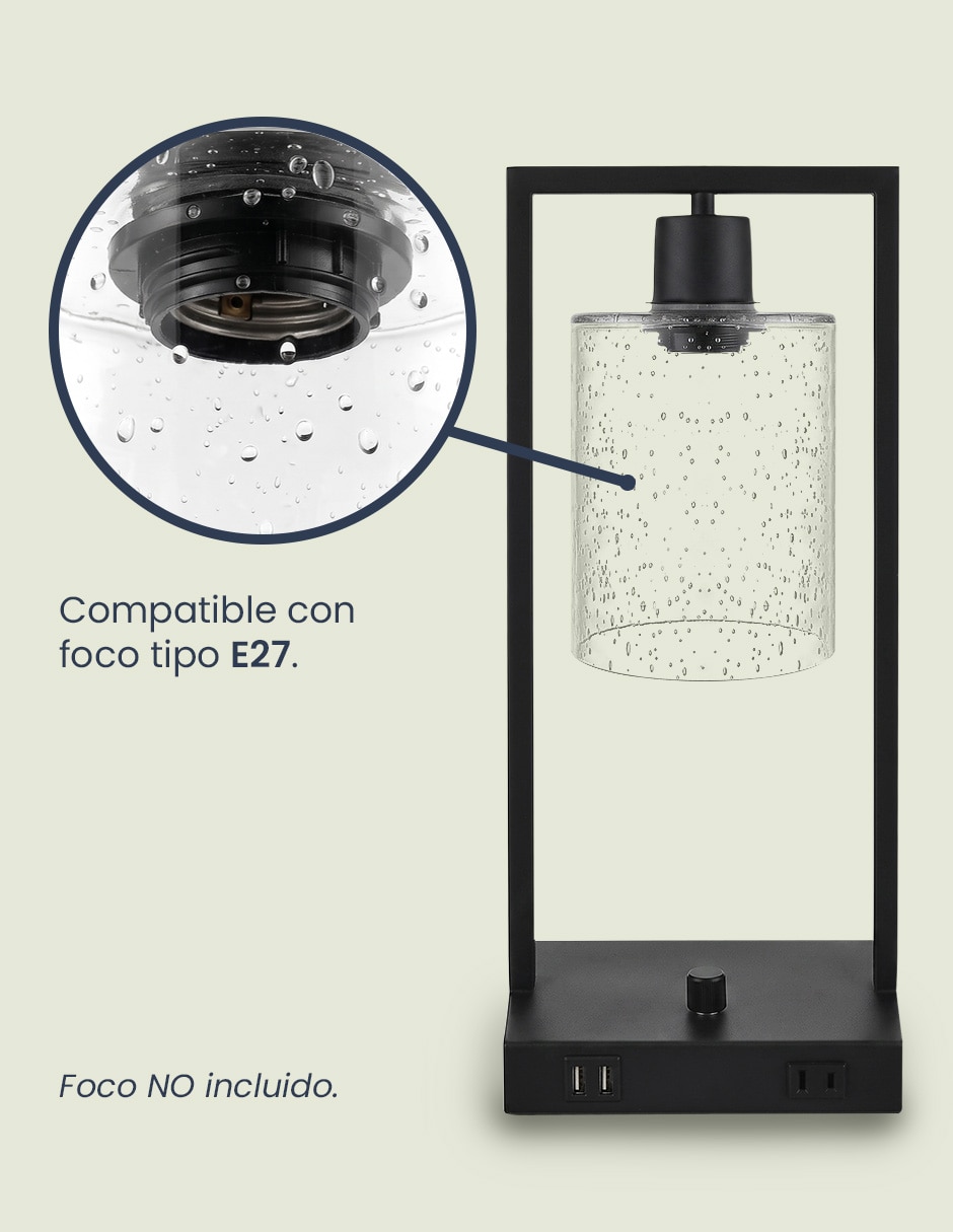 Lámpara de escritorio incandescente y led