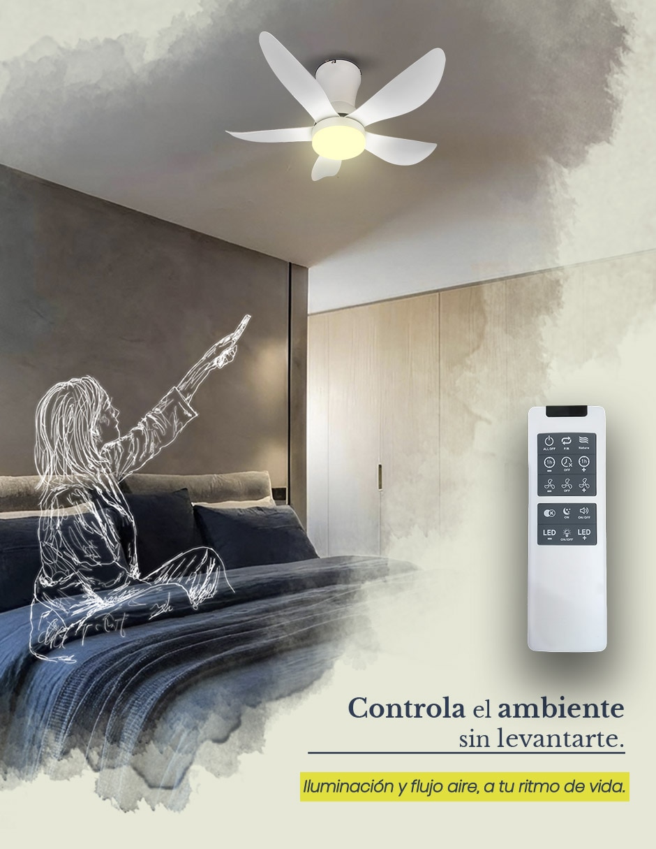 Ventilador de techo con control remoto 3 velocidades 2