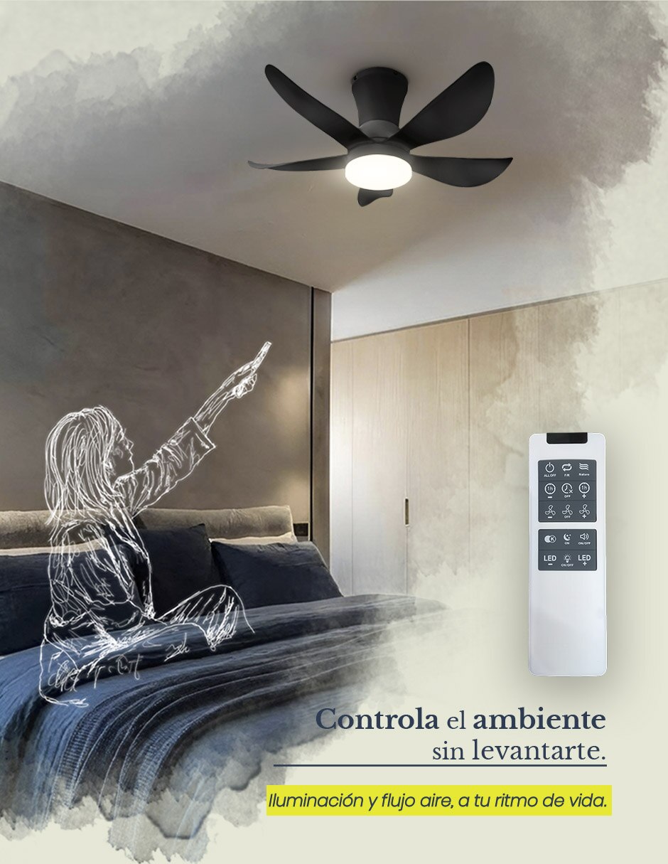 Ventilador de techo con control remoto 3 velocidades