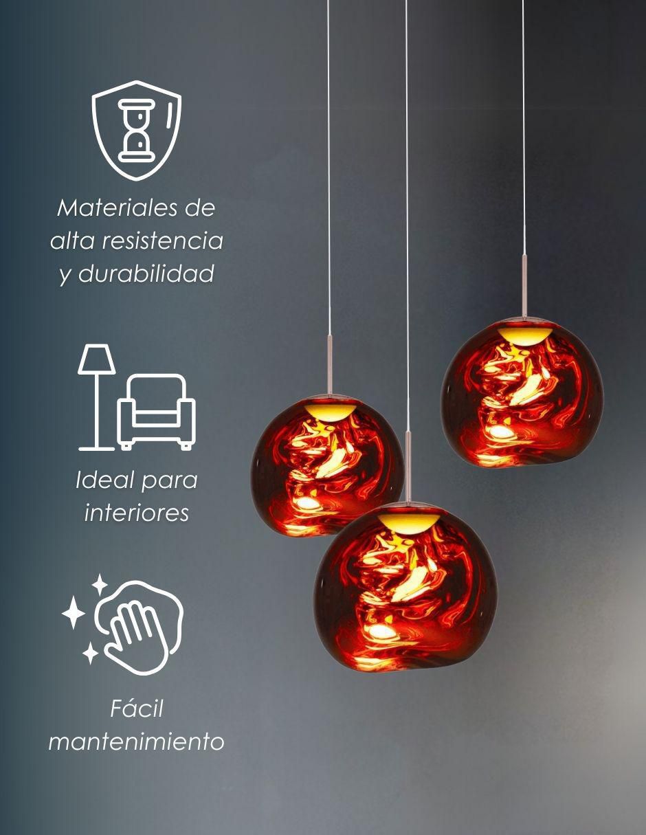 Lámpara colgante incandescente y led lava