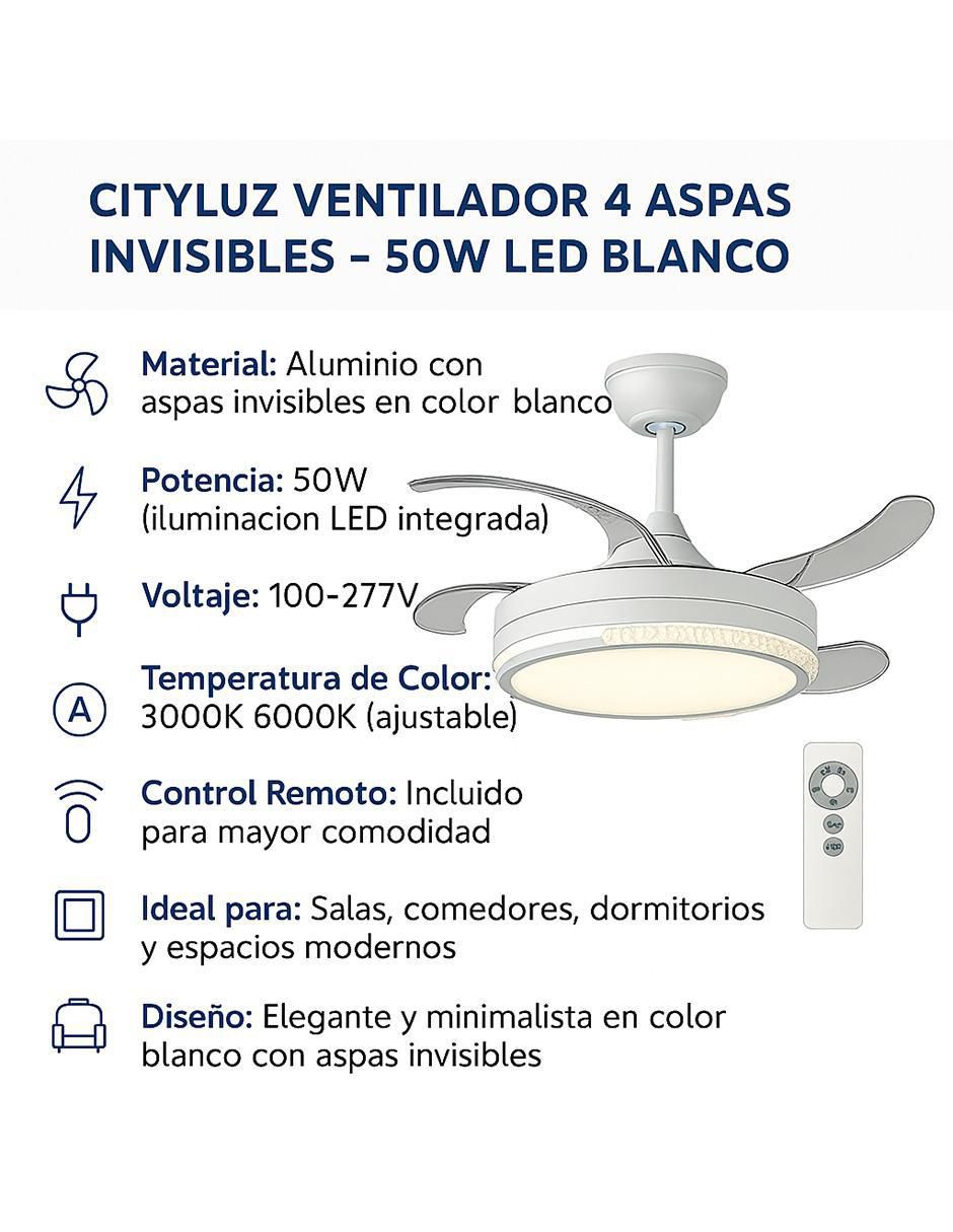 Ventilador de techo con control remoto 6 velocidades