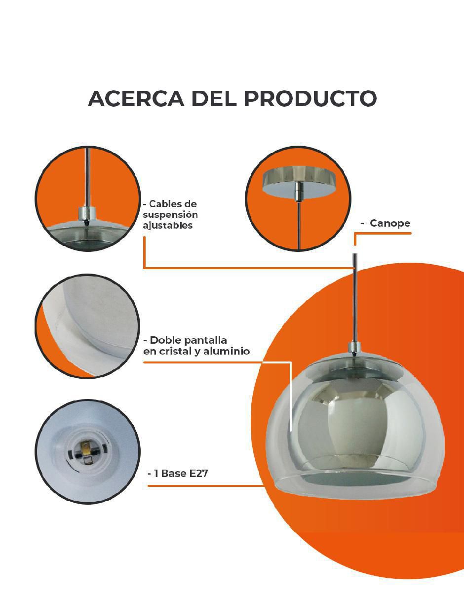 Lámpara colgante sin luz Spok 14