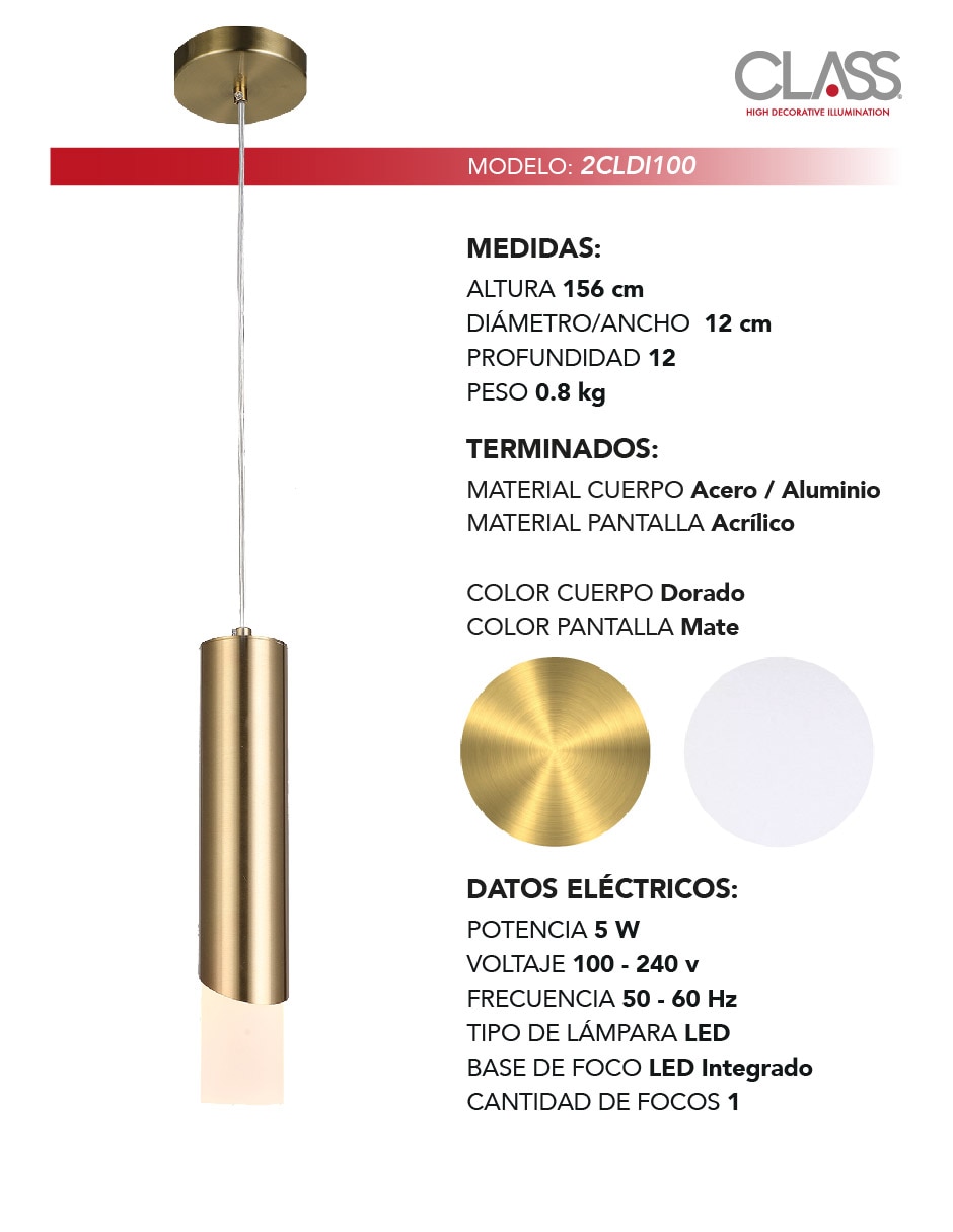 Lámpara colgante Class led