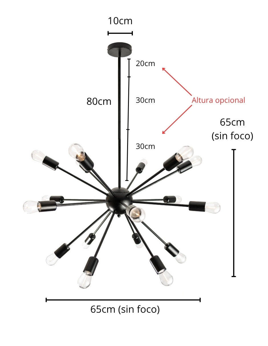 Lámpara colgante incandescente y led 6