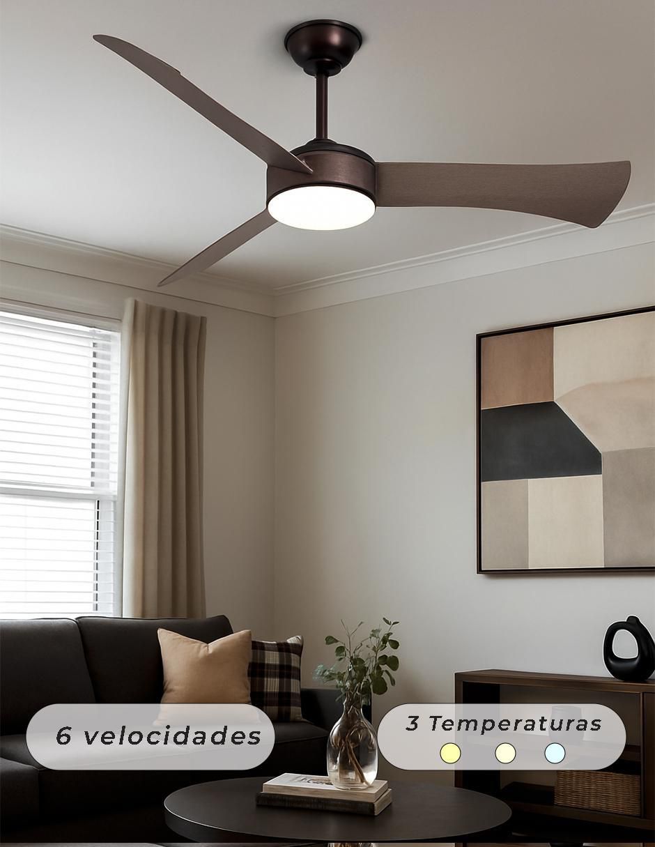 Ventilador de techo Cityluz con control remoto 6 velocidades