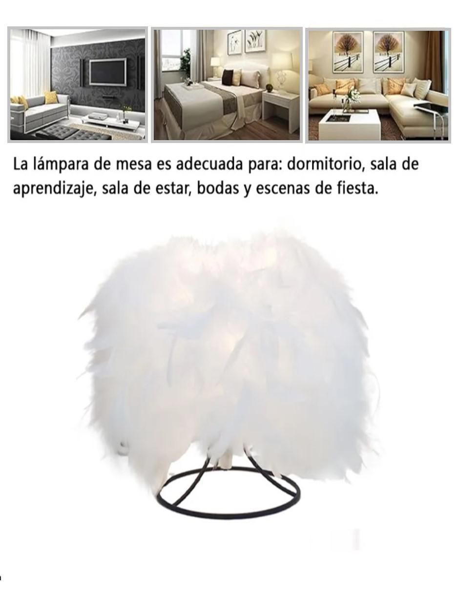 Lámpara de mesa LED de plumas 5