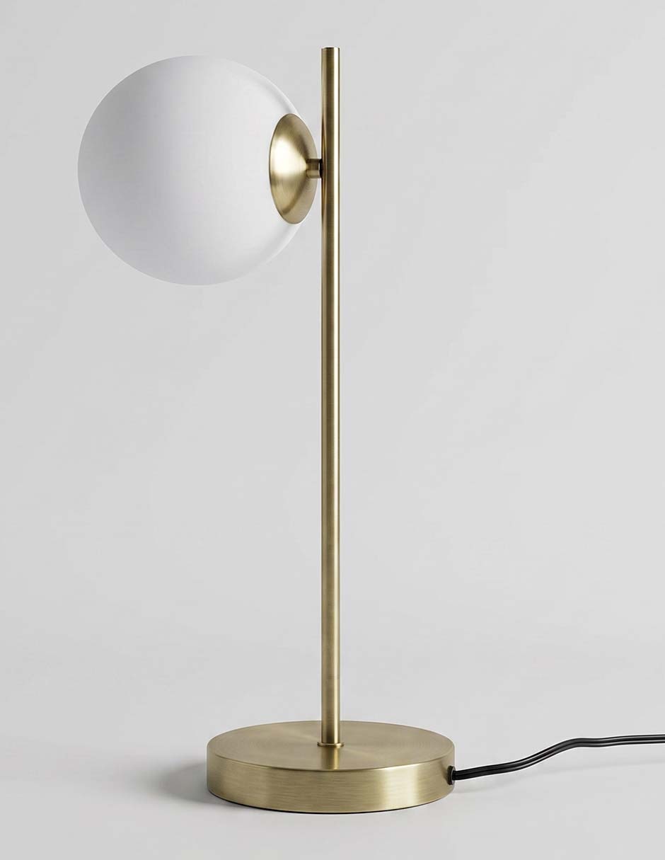 Lamp mesa opal metal