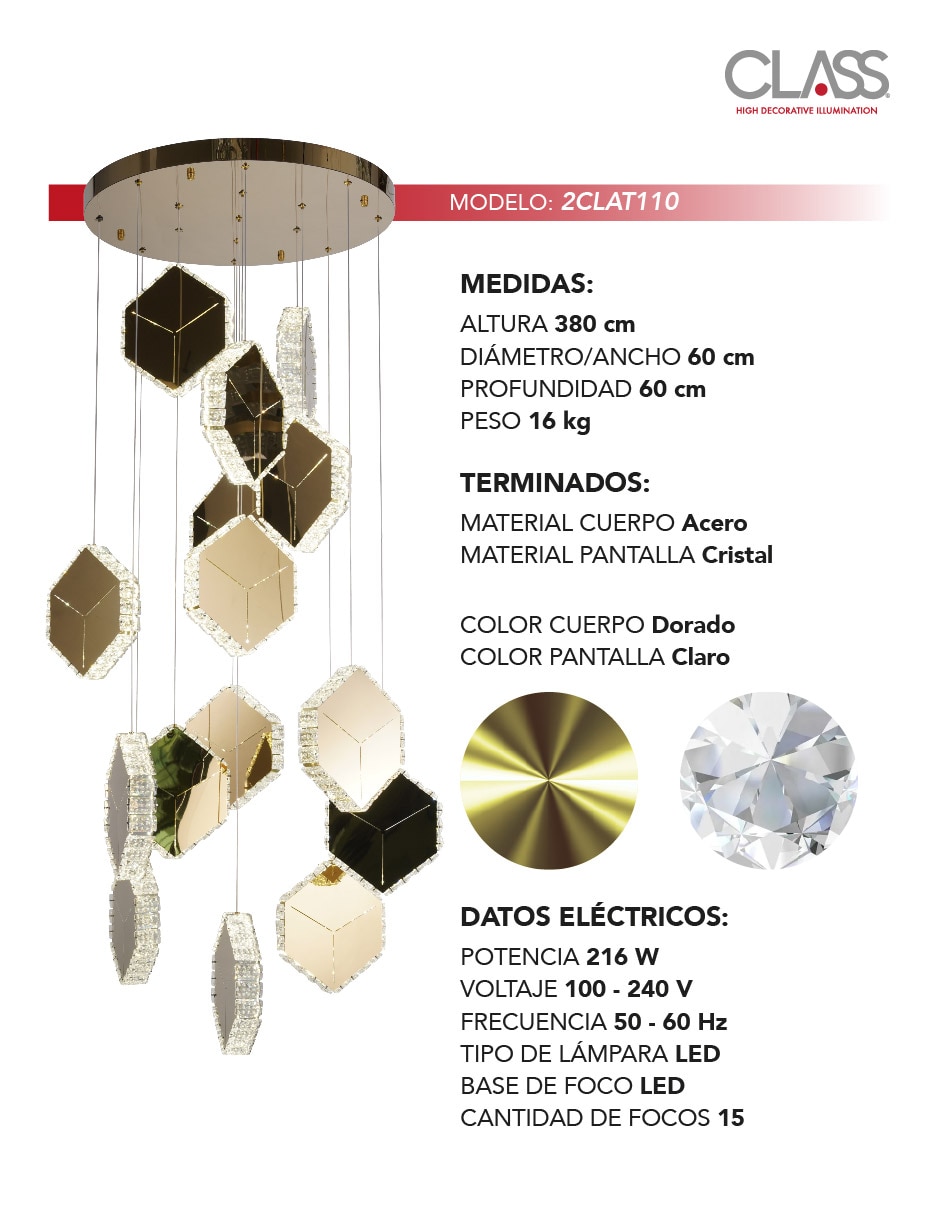 Lámpara colgante Class led Cubos