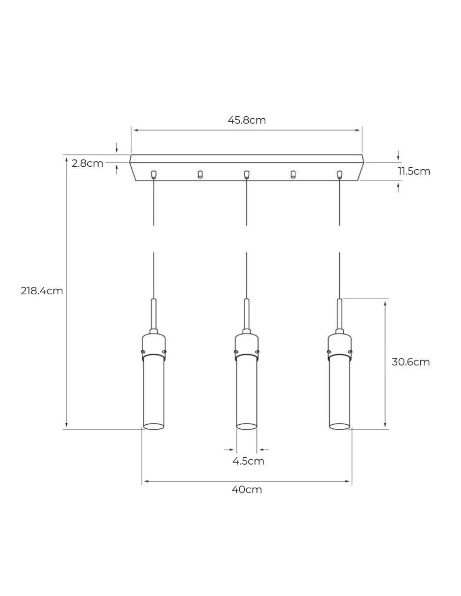 Lámpara colgante LED Vetro II 5