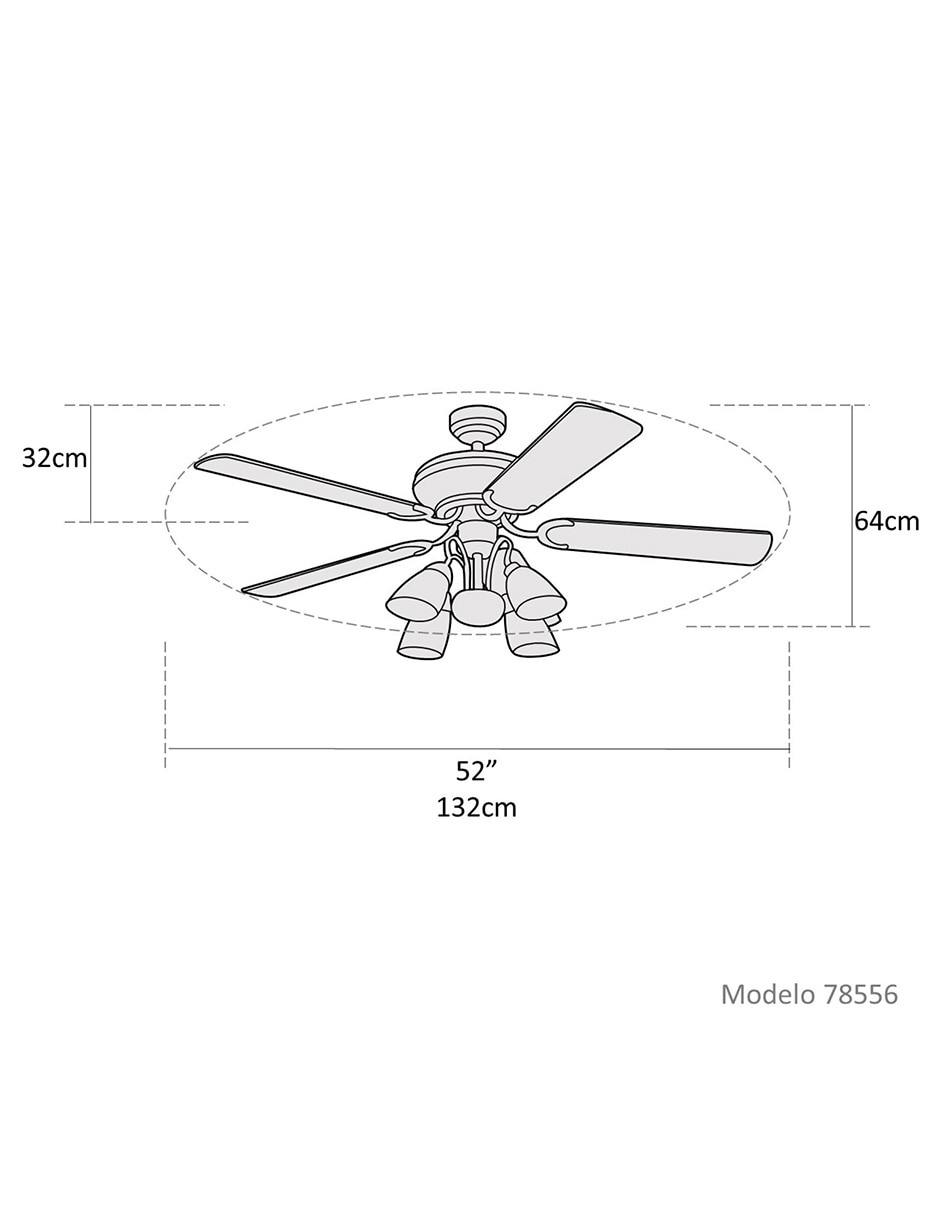 Ventilador de techo 3 velocidades