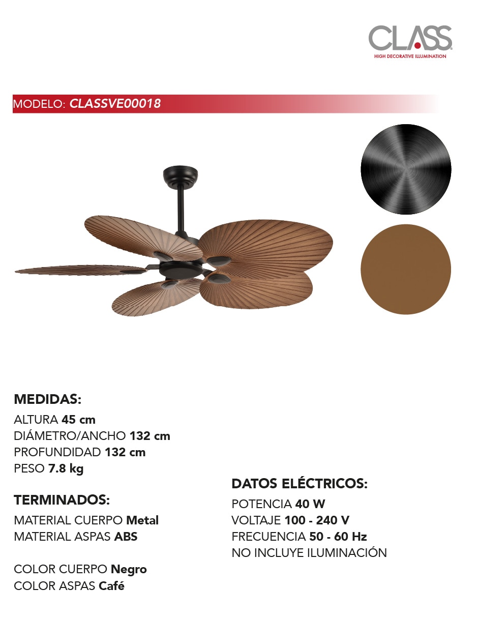 Ventilador de techo 6 velocidades