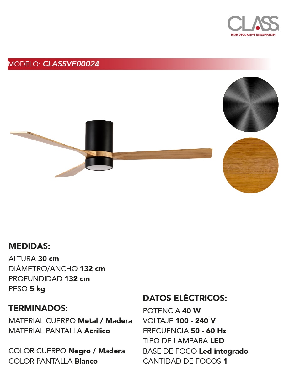 Ventilador de techo 6 velocidades