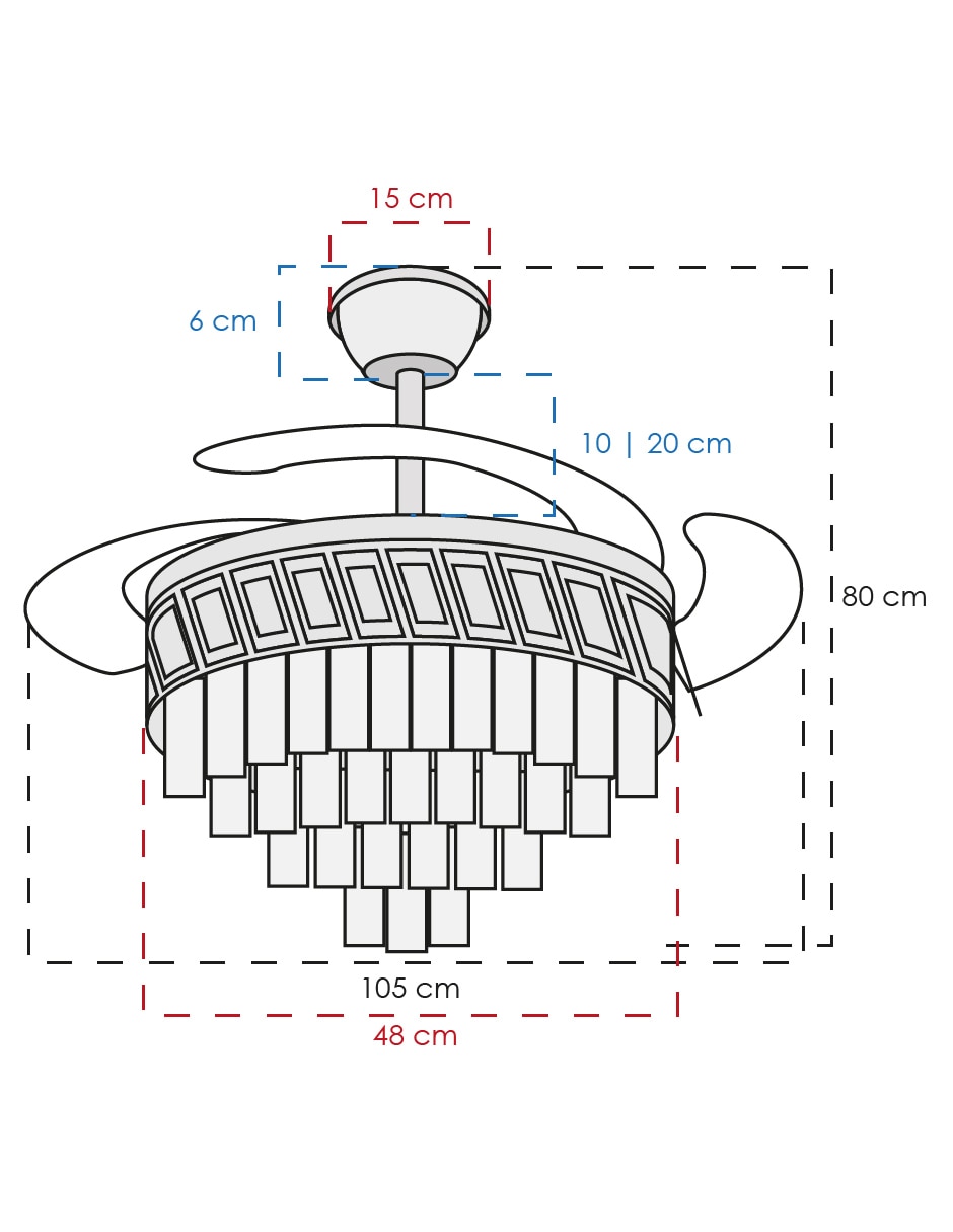 Ventilador de techo con control remoto 6 velocidades 5