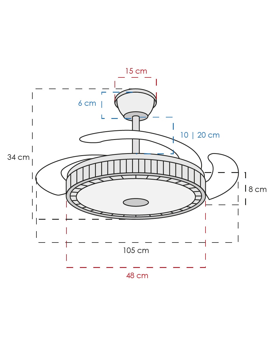 Ventilador de techo 6 velocidades