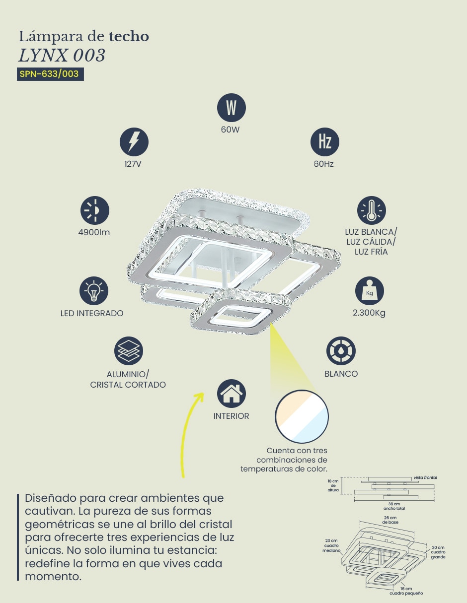 Plafón led lynx 8