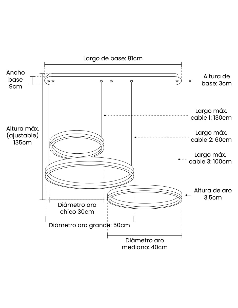 Lámpara colgante LED Orion 8