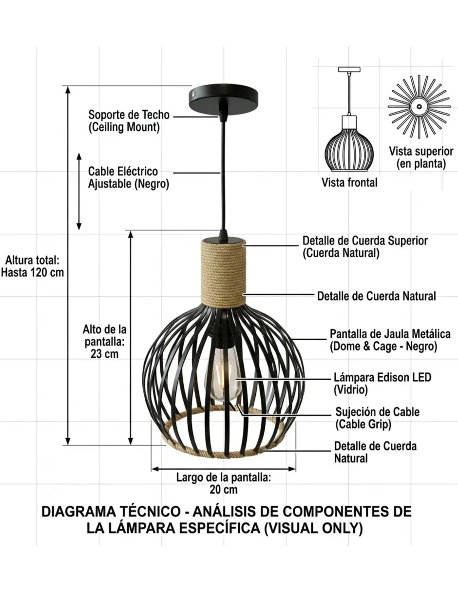 Lámpara colgante incandescente y LED Tulipan 7