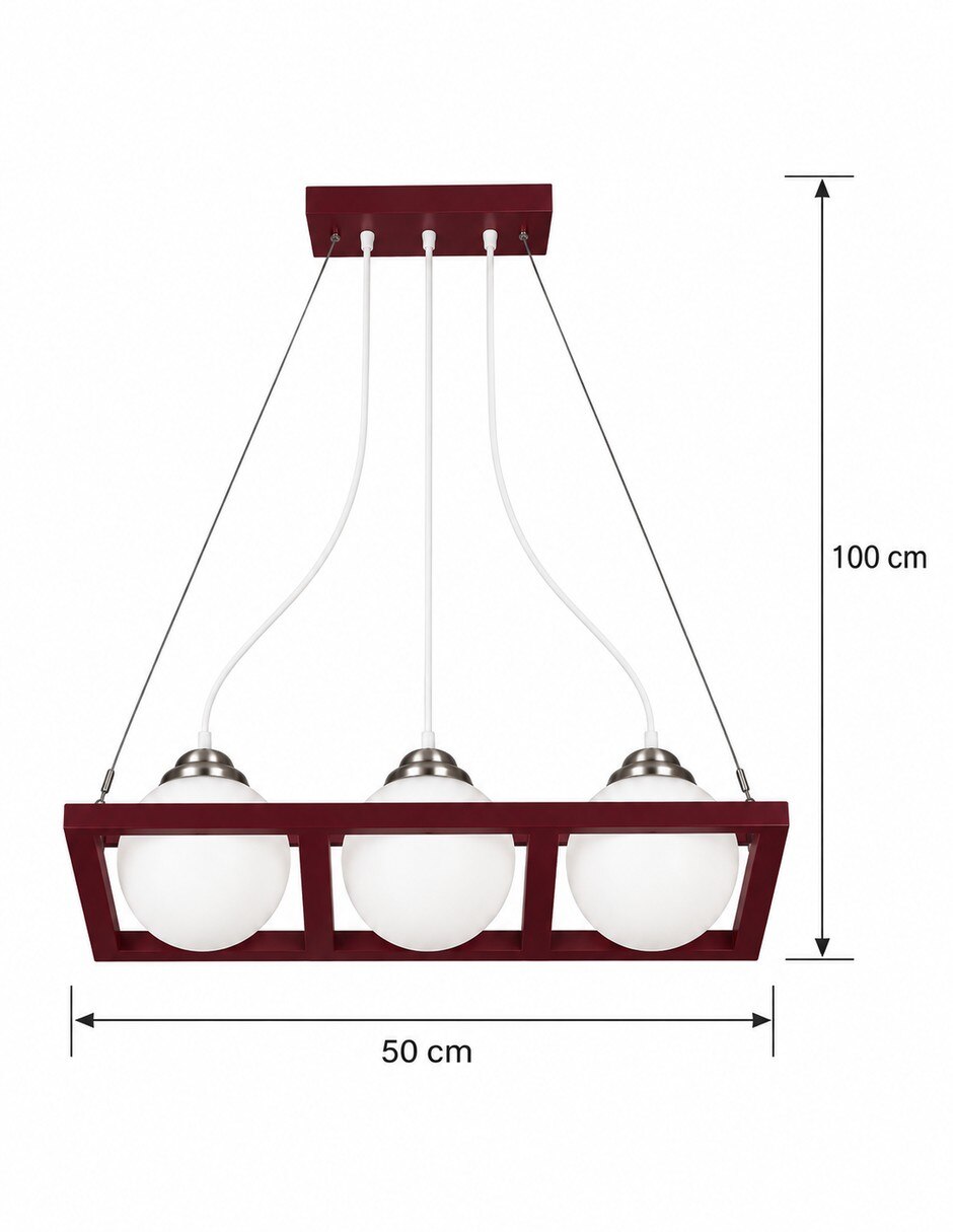 Lámpara colgante incandescente y led mda10065/3 3