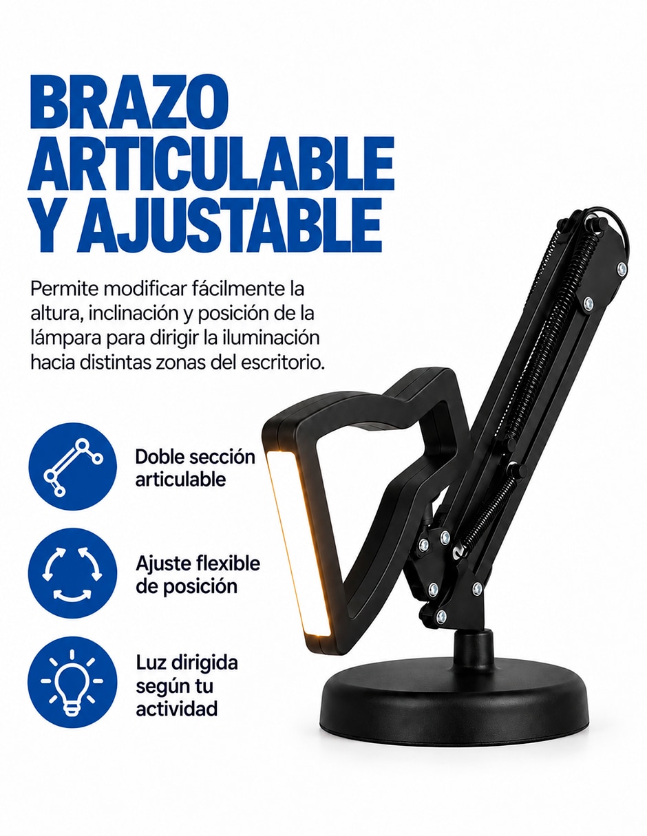 Lámpara de escritorio led bluelander led articulable 2