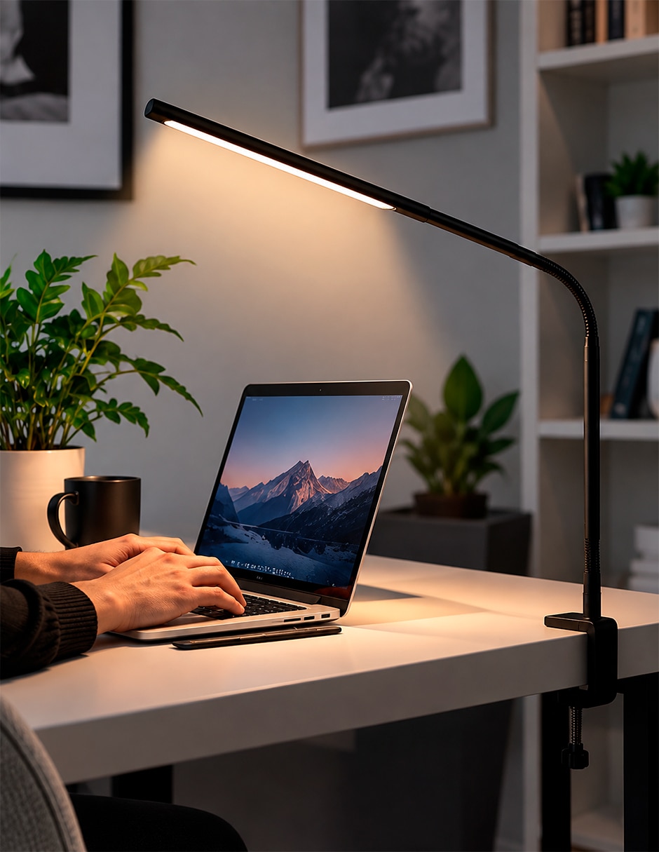 Lámpara de escritorio led bluelander led plana con cuello flexible 3