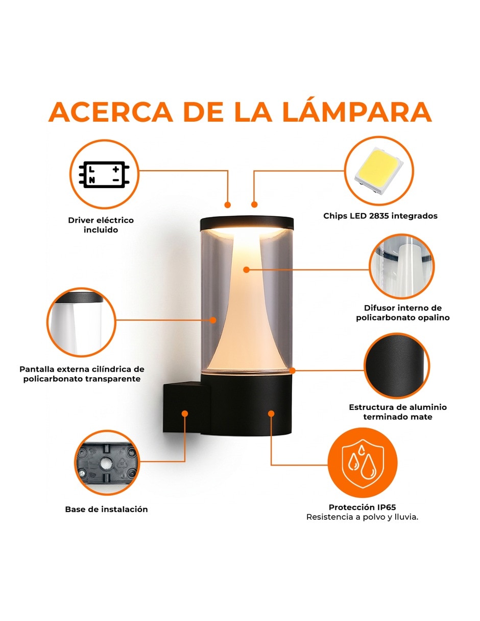 Arbotante led iuno 5